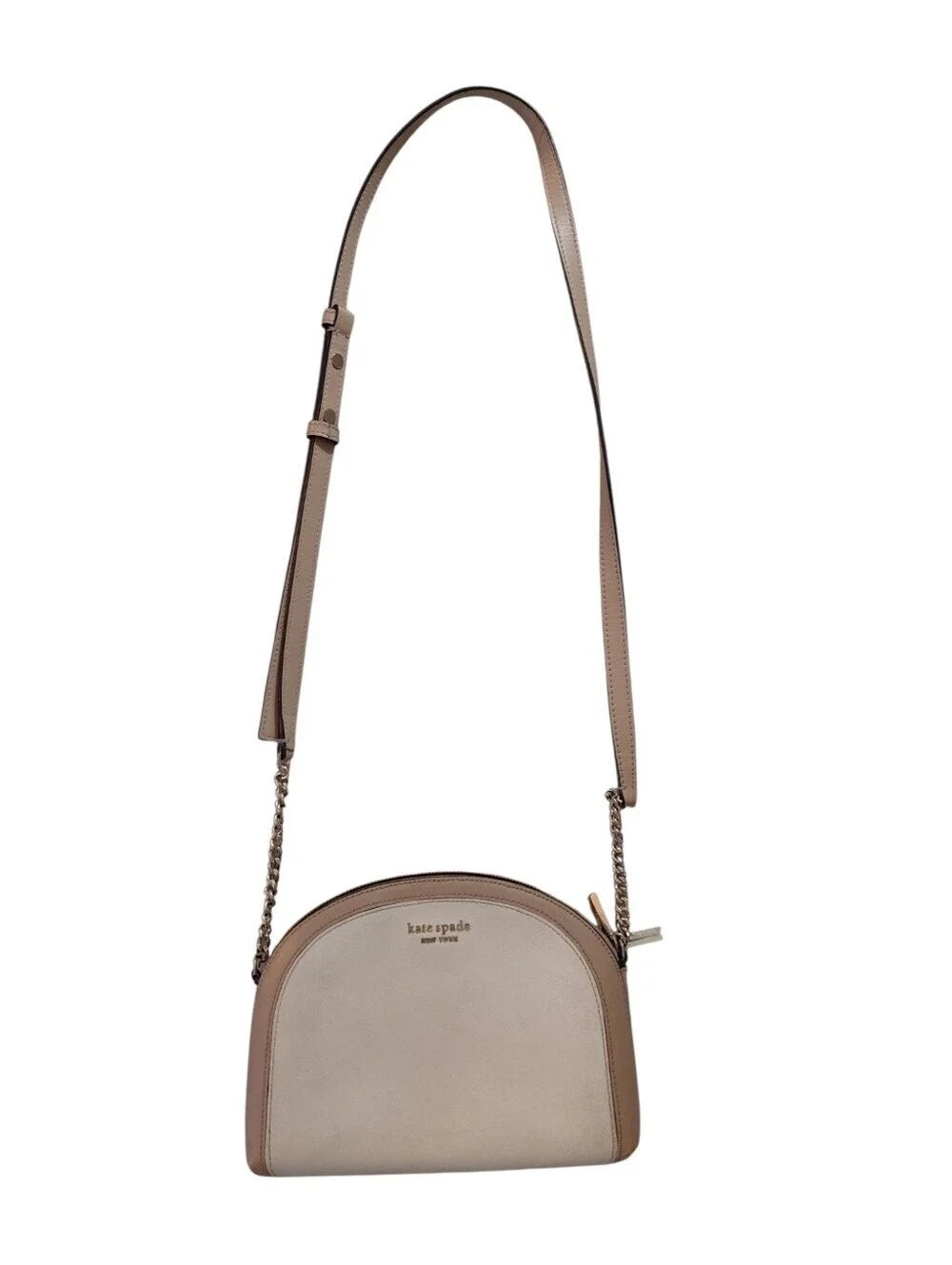kate spade New York Spencer Double Zip Cream & Tan Crossbody Bag